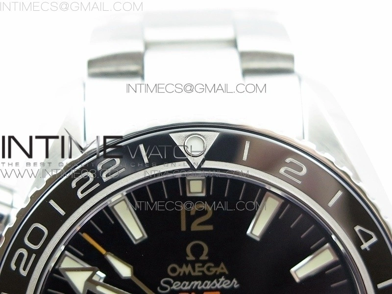 Planet Ocean 600M Co-Axial GMT 43.5mm VSF 1:1 Best Edition Blue Dial Blue Ceramic Bezel on SS Bracelet A8605 Super Clone